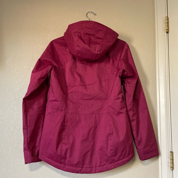 Columbia Women's Top Pine Insulated Hooded Rain Jacket Omni-Tech, Size S, Pink - Picture 2 of 7